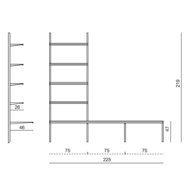 Continua bookcase and desk
