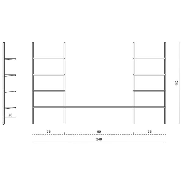 Continua bookcase in a bathroom